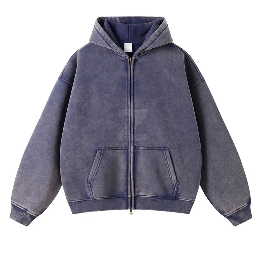 High Quality Street Wear Men's Acid Wash Hoodies 100% Cotton Custom Color Winter Solid Eco-Friendly Breathable — Zefal Industries product photograph 1 of 6
