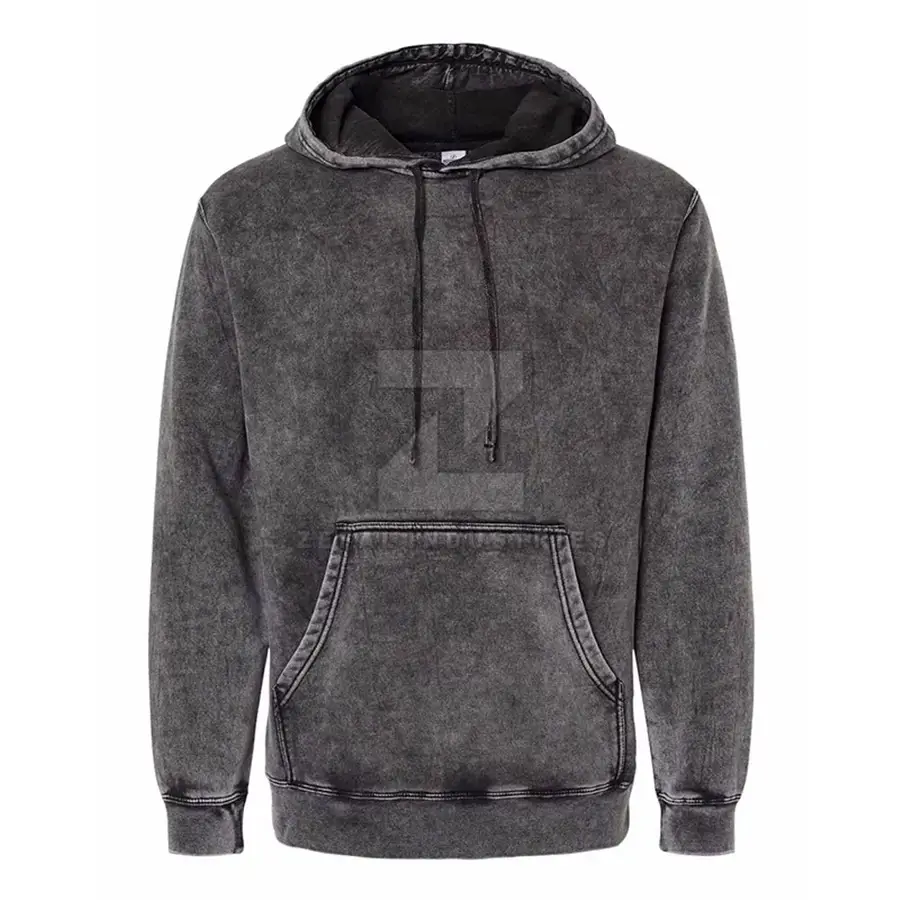 New Design Best Selling Men's Winter Casual Acid Wash Hoodies 100% Cotton Low MOQ Wholesale — real Zefal Industries product photograph