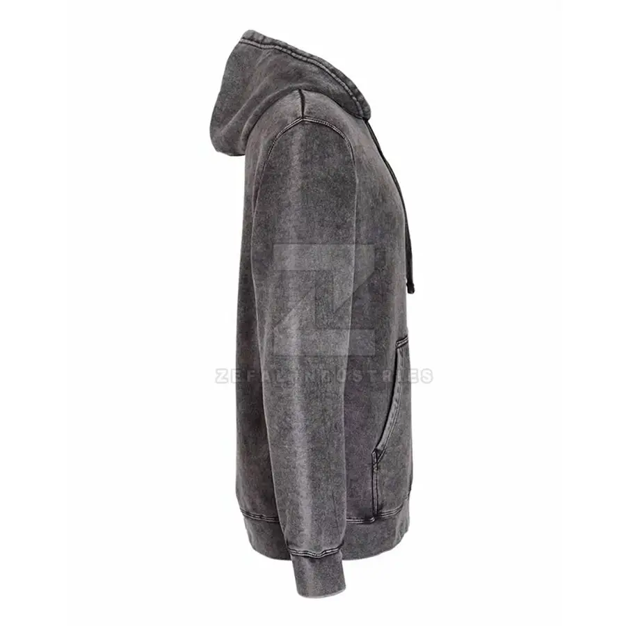 New Design Best Selling Men's Winter Casual Acid Wash Hoodies 100% Cotton Low MOQ Wholesale — Zefal Industries product photograph 3 of 6