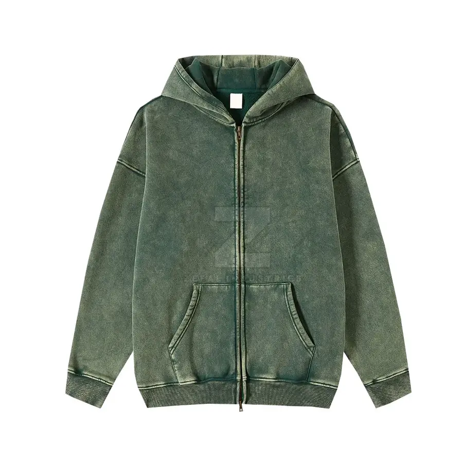 2025 Online Sale High Quality Men Acid Wash Hoodies 100% Cotton Custom Logo Casual Winter — Zefal Industries product photograph 1 of 6