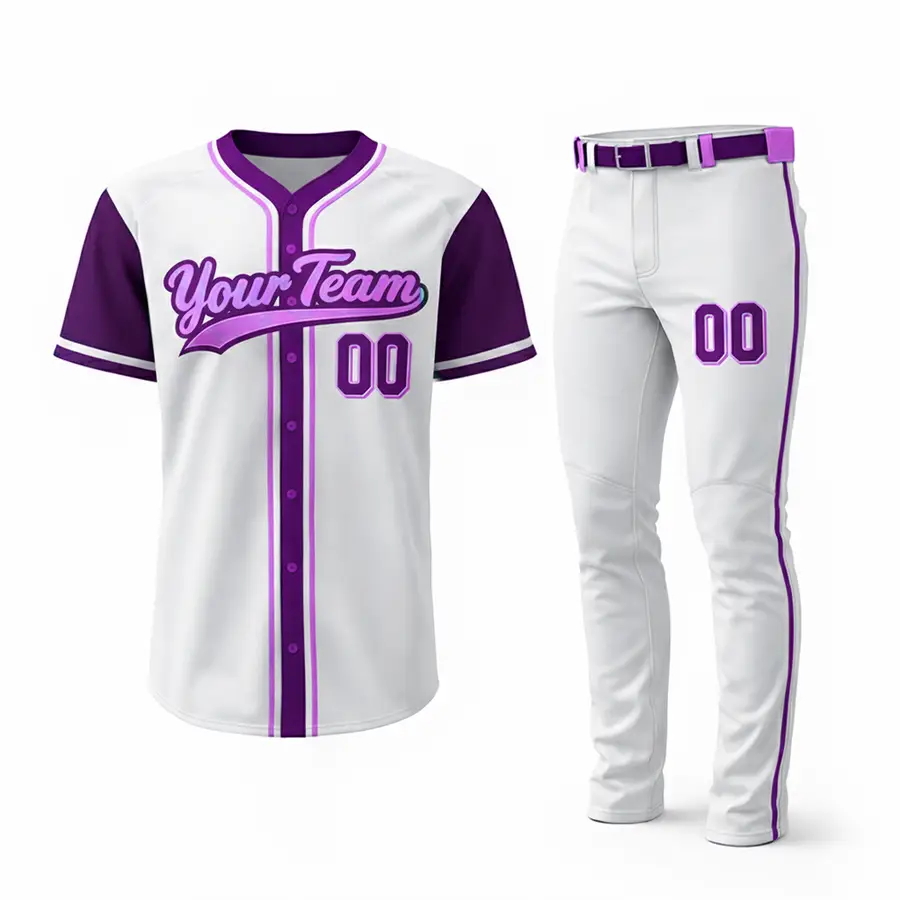 Custom Team Set Softball Jerseys Pants Pro Sportswear Anti-Bacterial 100% Polyester Embroidery Printed Logo Team Wear Full Set — Zefal Industries product photograph 4 of 6