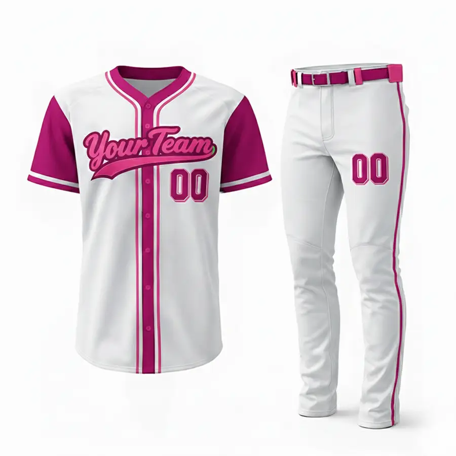 Custom Team Set Softball Jerseys Pants Pro Sportswear Anti-Bacterial 100% Polyester Embroidery Printed Logo Team Wear Full Set — Zefal Industries product photograph 6 of 6