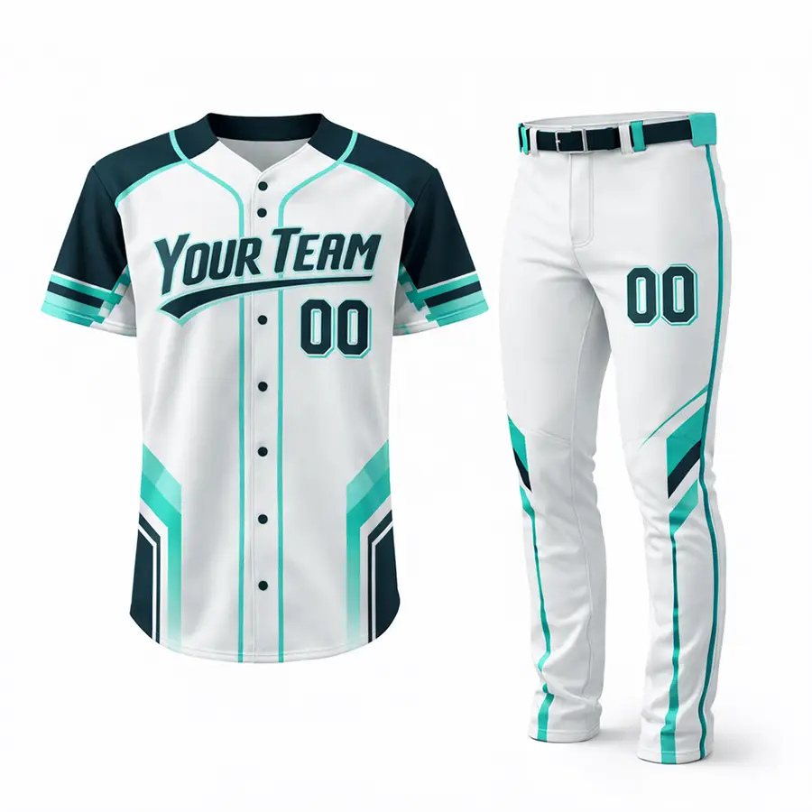 Custom Teamwear Printed Jersey Mesh Twill Button Shirt Set Anti-Bacterial Winter 100% Polyester — Zefal Industries product photograph 1 of 6