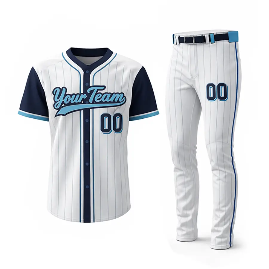 Men's Women's Winter Los Angeles Jersey Shirts Custom Wear Stitched Embroidered Front Logos Anti-Bacterial Blue Full Sleeve 100% — Zefal Industries product photograph 1 of 6