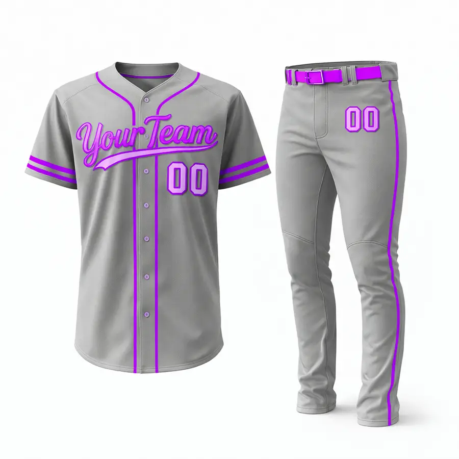 Customized Digital Print Button Jersey Men Breathable Polyester Anti-Bacterial Full Sleeve Blank Softball Jersey 2025 Wholesale — Zefal Industries product photograph 6 of 6