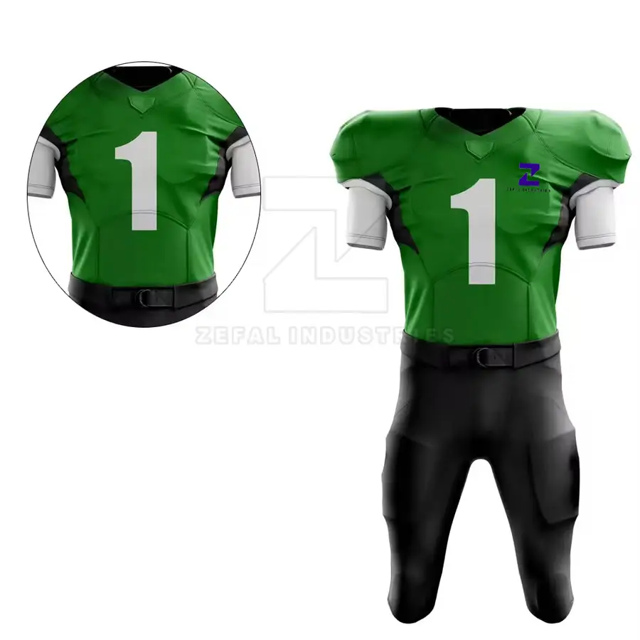 Wholesale Premium Quality Printed Breathable Short Sleeve American Football Uniform Best Selling — Zefal Industries product photograph 2 of 6