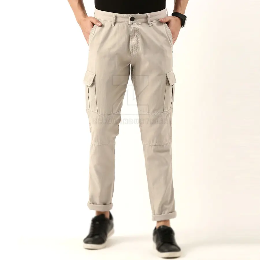 Fashionable Custom Men's Cargo Pants High Quality Comfortable Casual Straight Dark Mid Rise 100% Cotton Breathable Quick Dry — Zefal Industries product photograph 1 of 6