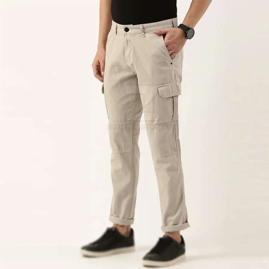 Fashionable Custom Men's Cargo Pants High Quality Comfortable Casual Straight Dark Mid Rise 100% Cotton Breathable Quick Dry — Zefal Industries product photograph 3 of 6