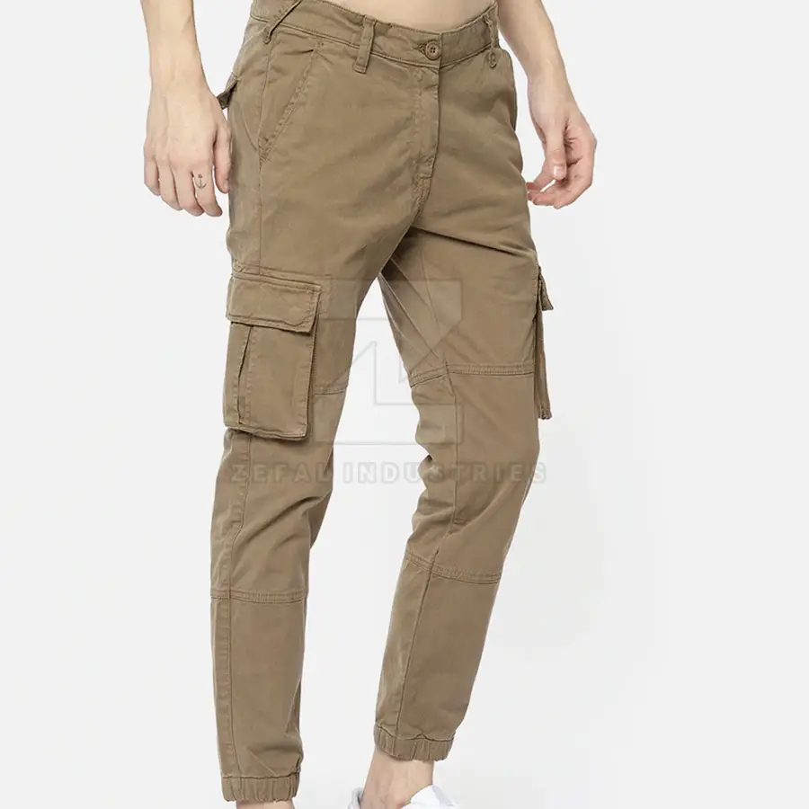 Outdoor Use Customized Logo Straight Dark Lightweight Casual Cargo Pants for Men 100% Cotton Eco-Friendly Low Price New Arrival — Zefal Industries product photograph 3 of 6