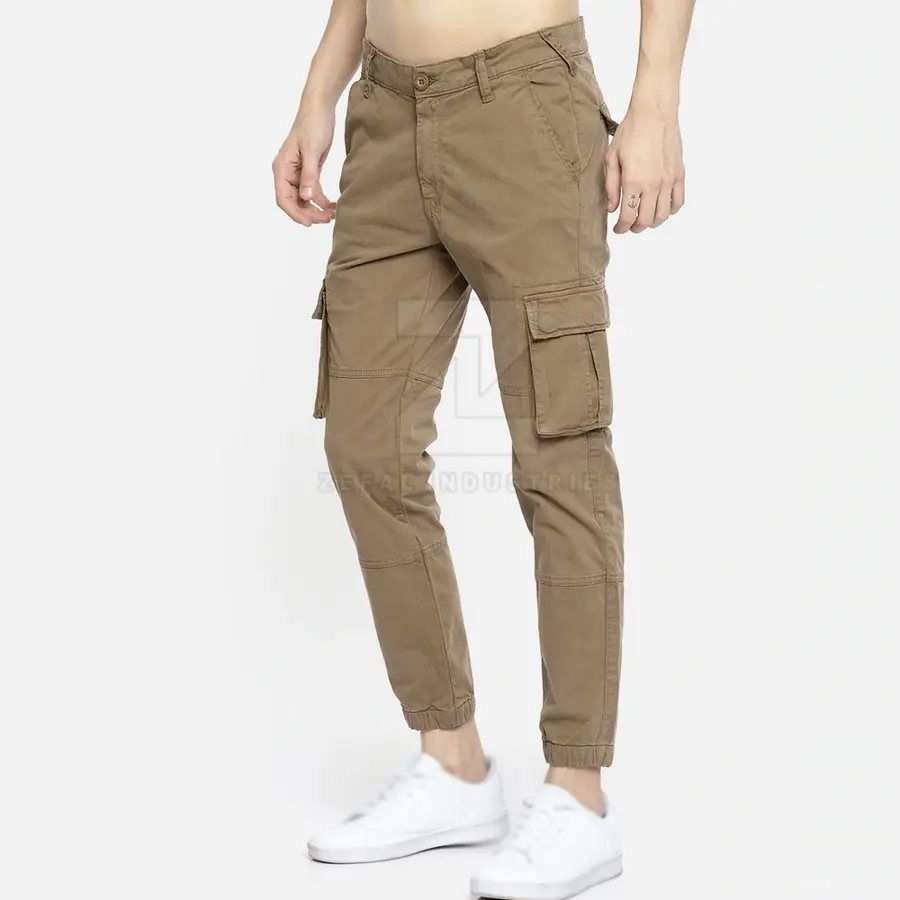 Outdoor Use Customized Logo Straight Dark Lightweight Casual Cargo Pants for Men 100% Cotton Eco-Friendly Low Price New Arrival — Zefal Industries product photograph 4 of 6