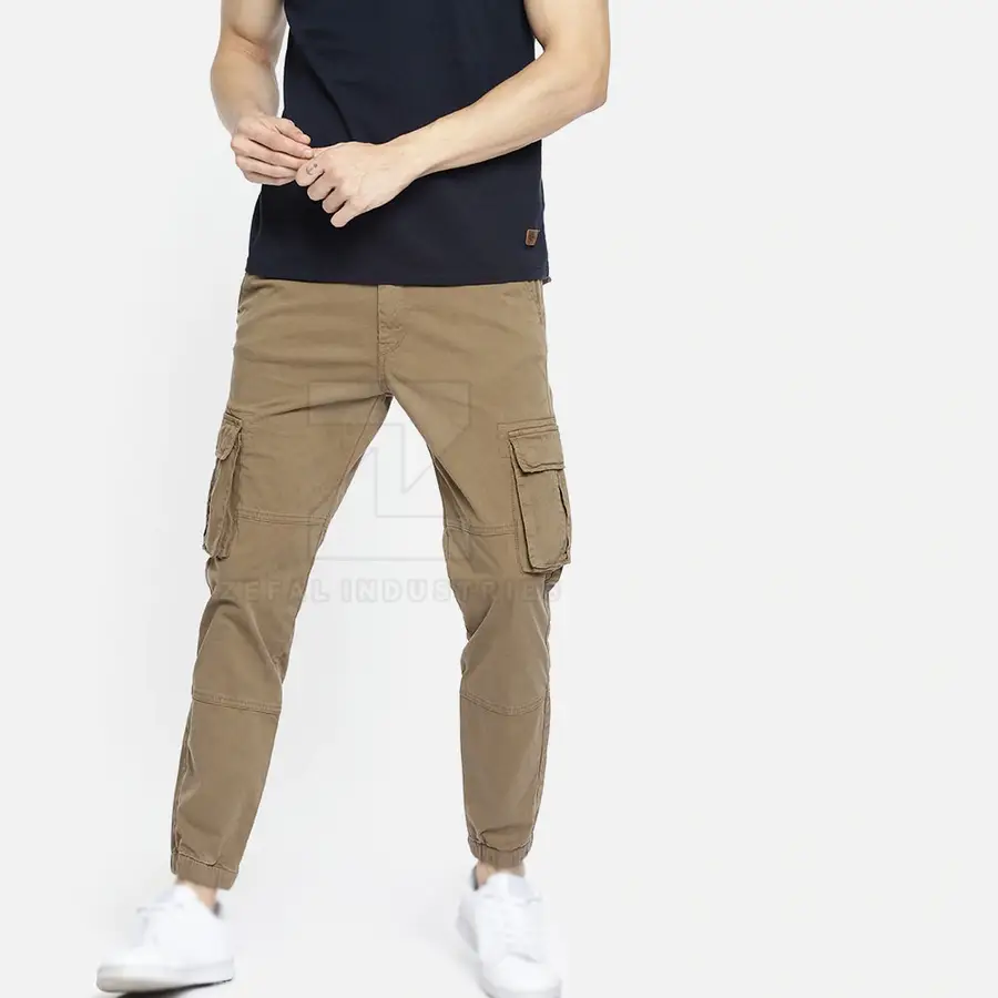 Outdoor Use Customized Logo Straight Dark Lightweight Casual Cargo Pants for Men 100% Cotton Eco-Friendly Low Price New Arrival — Zefal Industries product photograph 6 of 6
