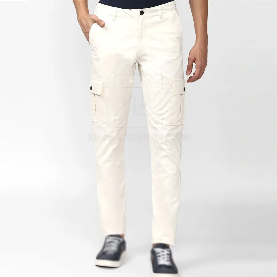 Lightweight 100% Cotton Casual Straight Dark Cargo Pants Men-Running Streetwear Style Customized Logo Eco-Friendly Quick Dry — Zefal Industries product photograph 1 of 6