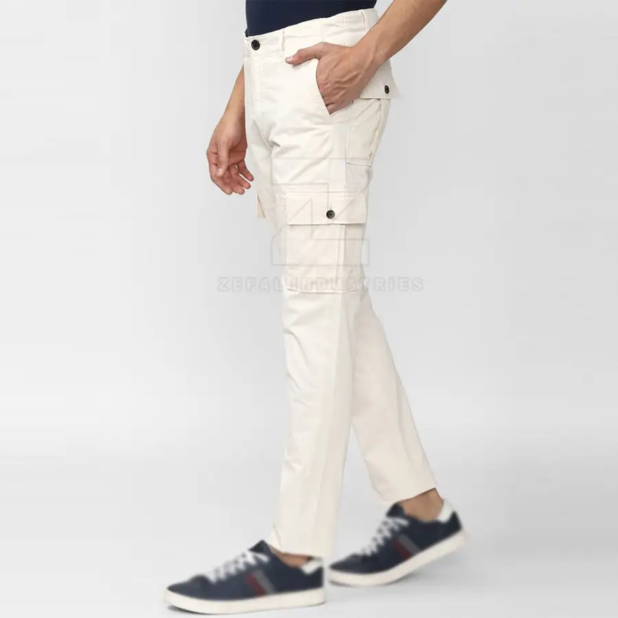 Lightweight 100% Cotton Casual Straight Dark Cargo Pants Men-Running Streetwear Style Customized Logo Eco-Friendly Quick Dry — Zefal Industries product photograph 4 of 6