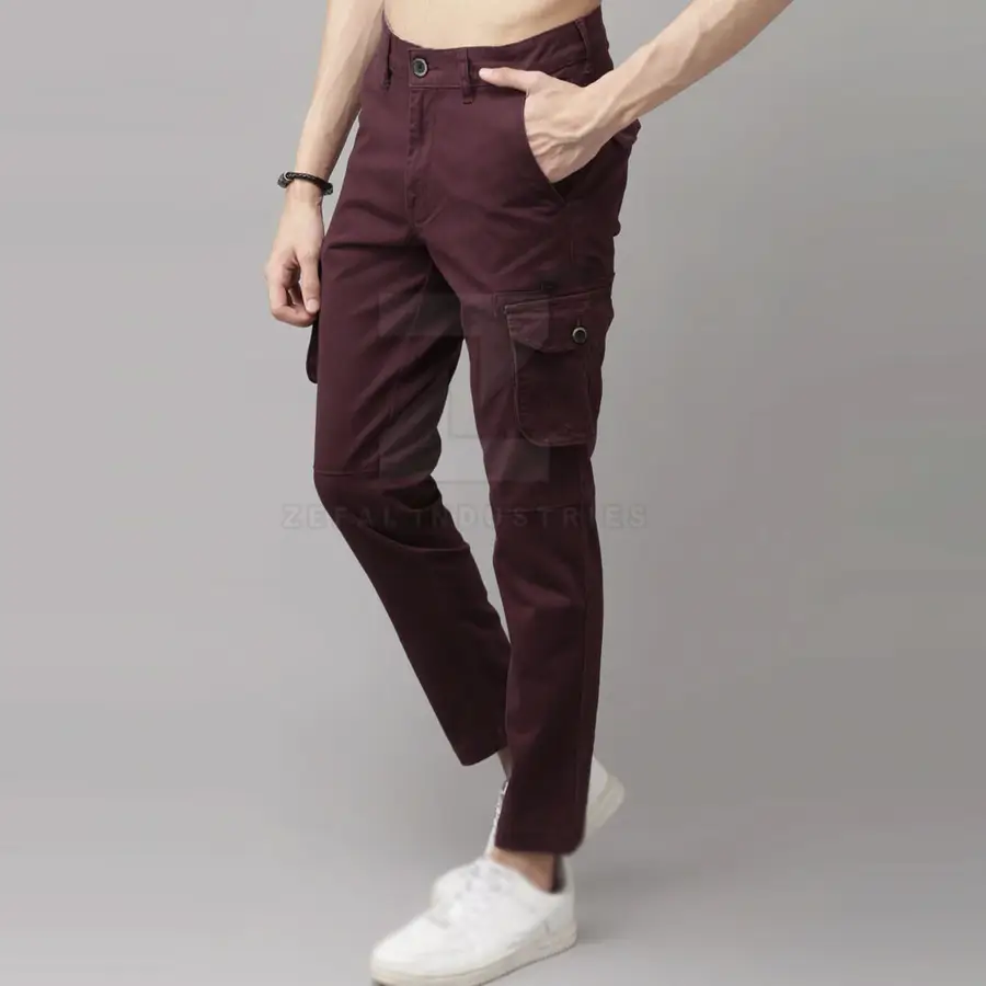 Custom Made Men's Casual Dark Wash Mid Lightweight Straight Cargo Pants Customized Logo Breathable Eco-Friendly Quick Dry 100% — Zefal Industries product photograph 3 of 6