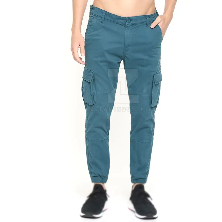 Custom Size Lightweight Casual Men's Cargo Pants 100% Cotton Breathable Quick Dry Outdoor Workout Pants — real Zefal Industries product photograph
