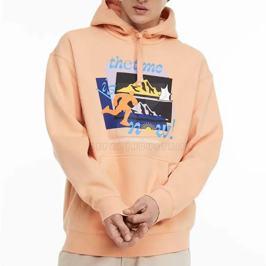 High Quality DTG/DTF Printed 100% Cotton Fleece Solid Winter Hoodies for Men with Custom OEM Service — Zefal Industries product photograph 2 of 6