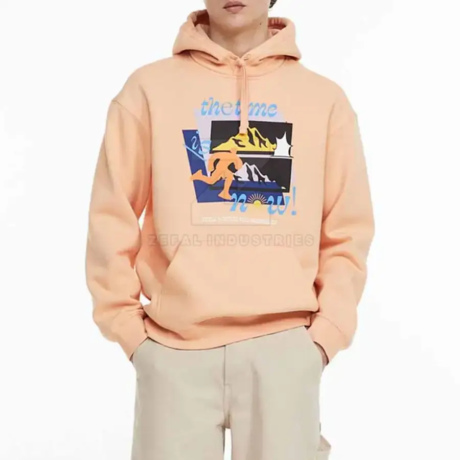 High Quality DTG/DTF Printed 100% Cotton Fleece Solid Winter Hoodies for Men with Custom OEM Service — Zefal Industries product photograph 4 of 6