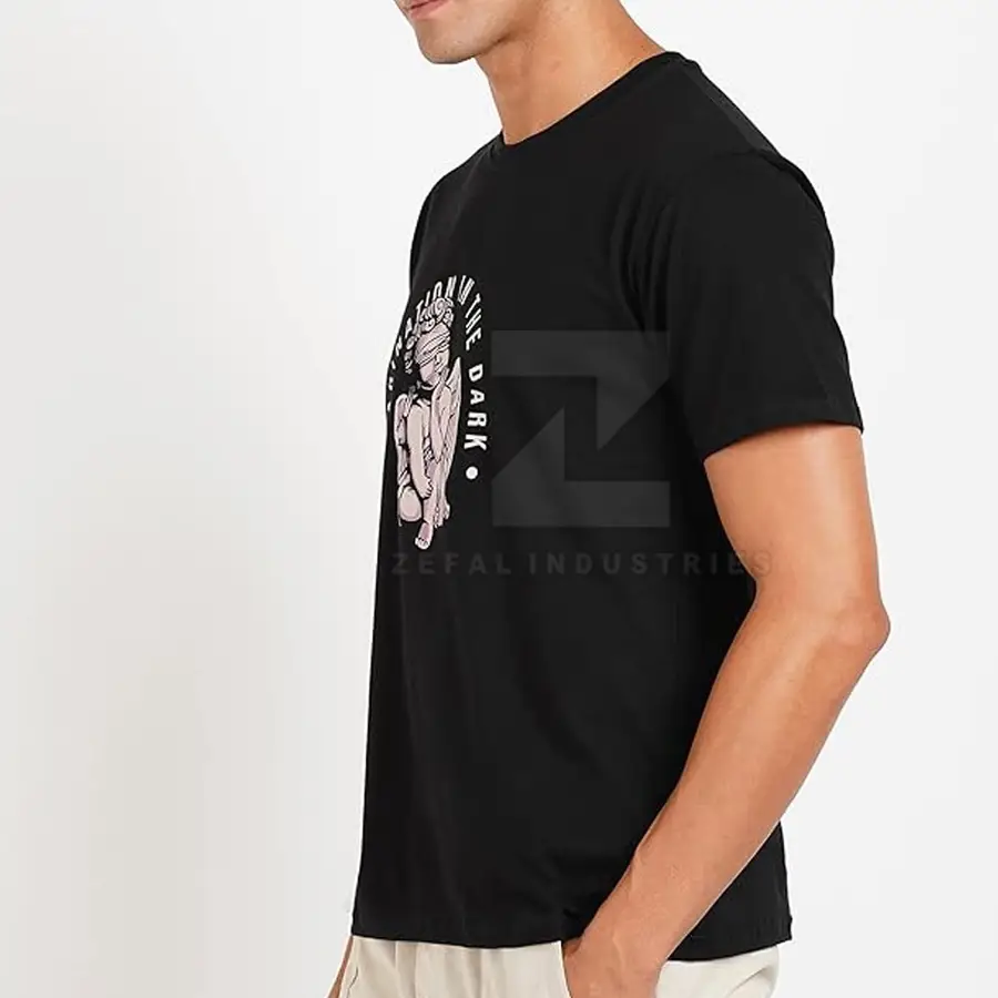 Custom Made DTF/DTG 100% Cotton Eco-Friendly Quick Dry Men's Solid Color Short Sleeve Regular Fit Premium Quality T-Shirts — Zefal Industries product photograph 3 of 6