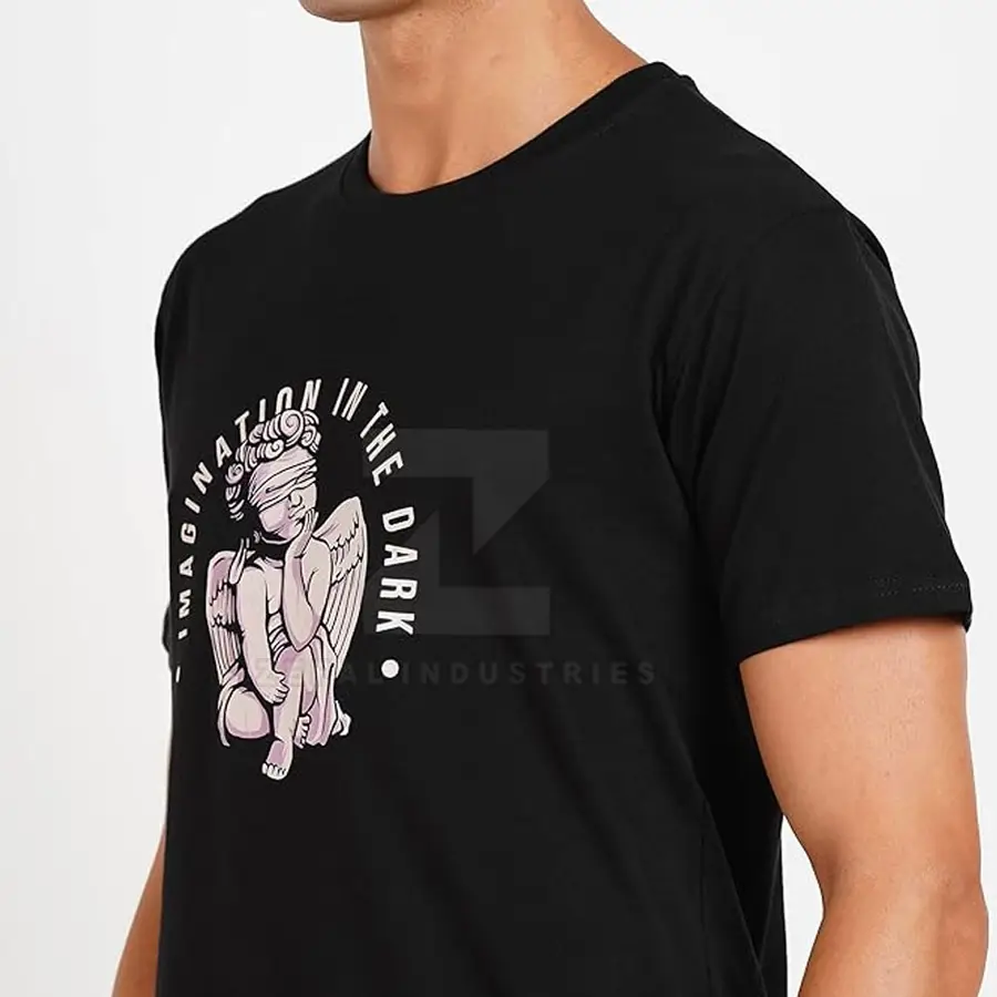 Custom Made DTF/DTG 100% Cotton Eco-Friendly Quick Dry Men's Solid Color Short Sleeve Regular Fit Premium Quality T-Shirts — Zefal Industries product photograph 5 of 6