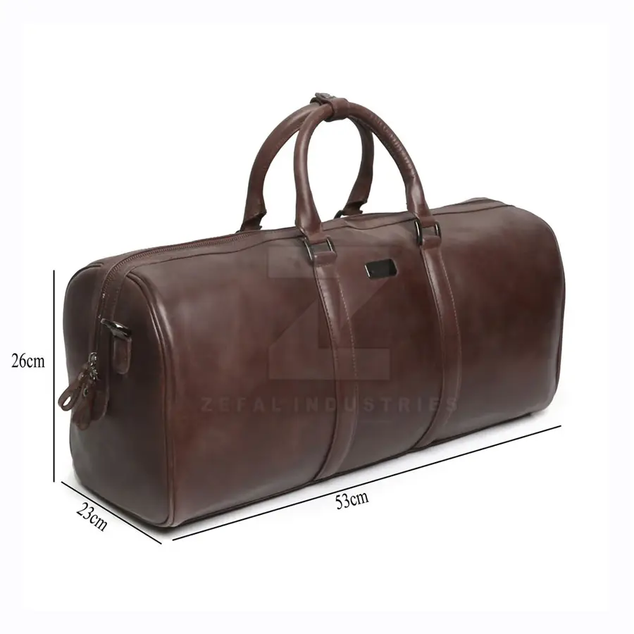 New Customized Logo Casual Leather Eco-Friendly Zipper Duffle Bags Lightweight High Quality Large Capacity Travel — Zefal Industries product photograph 4 of 6