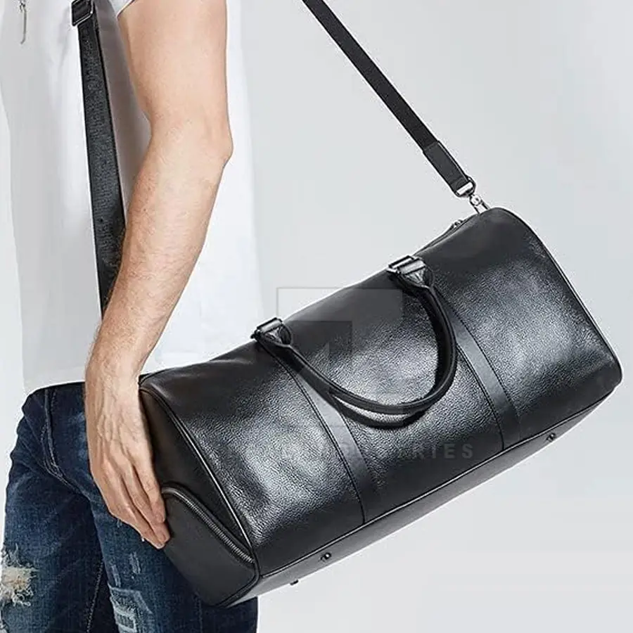 Pakistan Manufacturer 2025 High Quality Leather Lightweight Eco-Friendly Casual Travel Duffle Bags Zipper Closure OEM Service — Zefal Industries product photograph 4 of 6