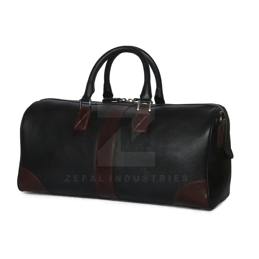 High Quality Casual Leather Duffle Bag with Zipper Closure Lightweight Custom Design for Gym & Travel — Zefal Industries product photograph 3 of 6