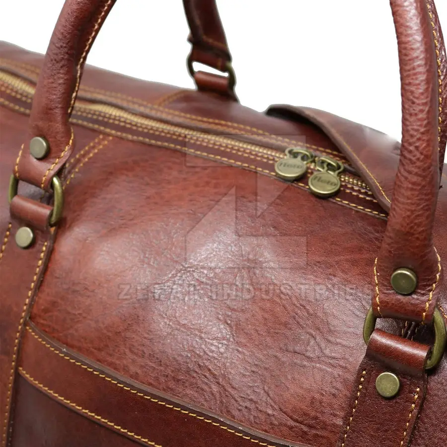 Customized Eco-Friendly Casual Lightweight Foldable Waterproof Leather Duffel Bags Zipper Closure for Outdoor Travel Low Price — Zefal Industries product photograph 5 of 6