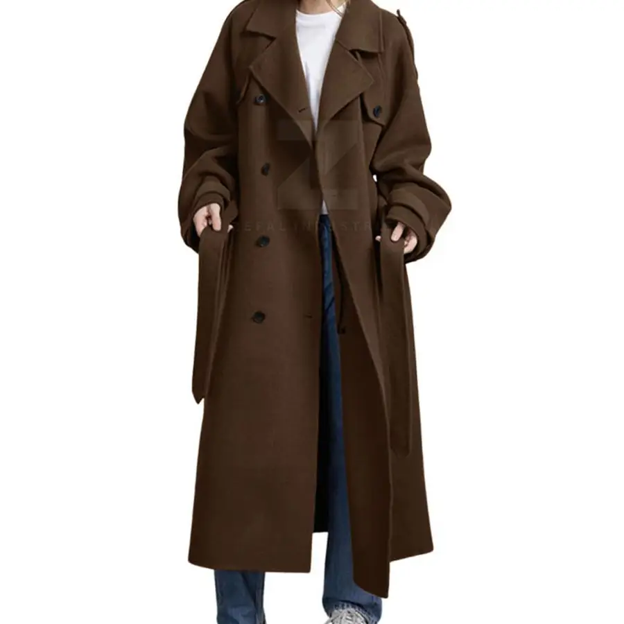 Breathable Eco-Friendly Winter Casual Women's Long Sleeve Overcoat 100% Cotton Pakistan Made Customized Size OEM Service High — real Zefal Industries product photograph