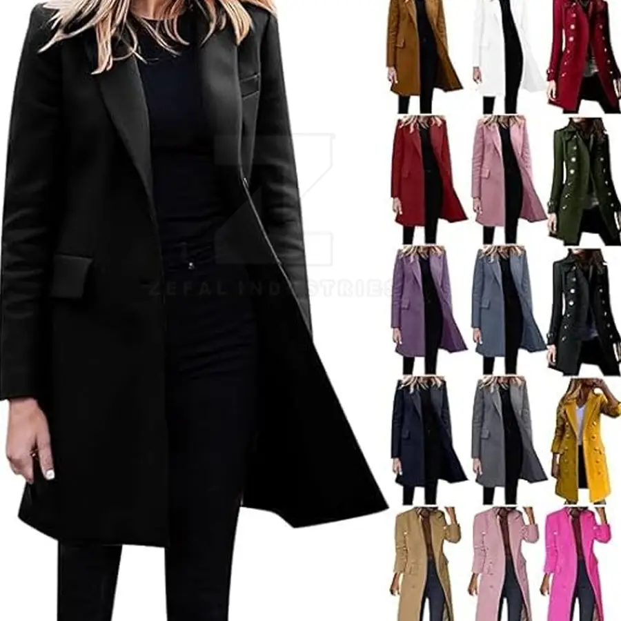 Custom Color Women Casual Winter Long Coat Breathable Eco-Friendly Lightweight High Quality Best Selling Cotton Polyester Lining — Zefal Industries product photograph 5 of 6