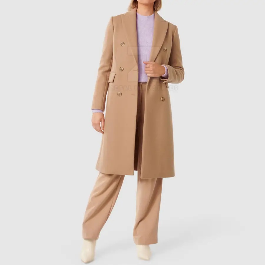 Elegant Long Women's Fashion Coat Warm 100% Cotton Breathable Eco-Friendly High Quality Outerwear Belt Winter Casual Polyester — Zefal Industries product photograph 5 of 6