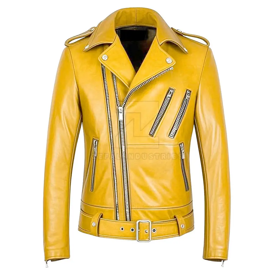 Pakistan Made Faux Leather Jacket for Men Custom Design Motorbike Formal Front Logo Winter Jacket — real Zefal Industries product photograph