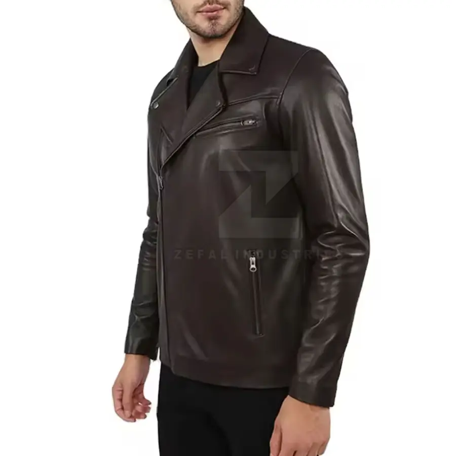 New Design Fashionable Leather Men's Formal Front Winter Jacket 2025 Latest Style Waterproof Windproof Bomber — real Zefal Industries product photograph