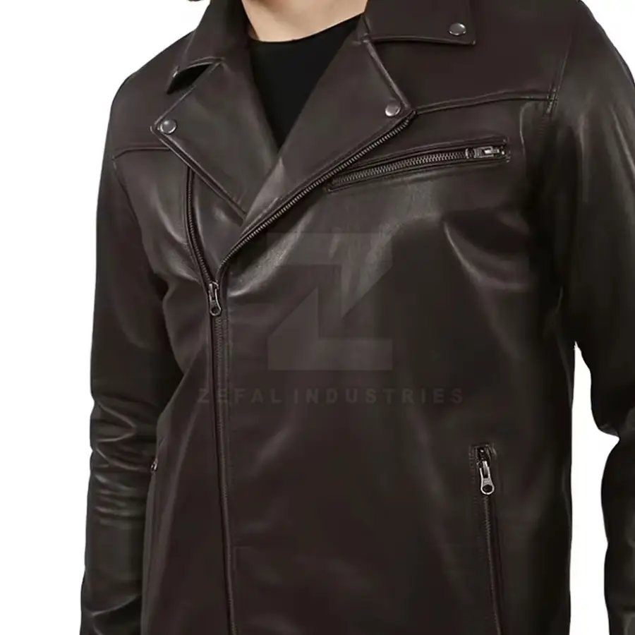 New Design Fashionable Leather Men's Formal Front Winter Jacket 2025 Latest Style Waterproof Windproof Bomber — Zefal Industries product photograph 5 of 6