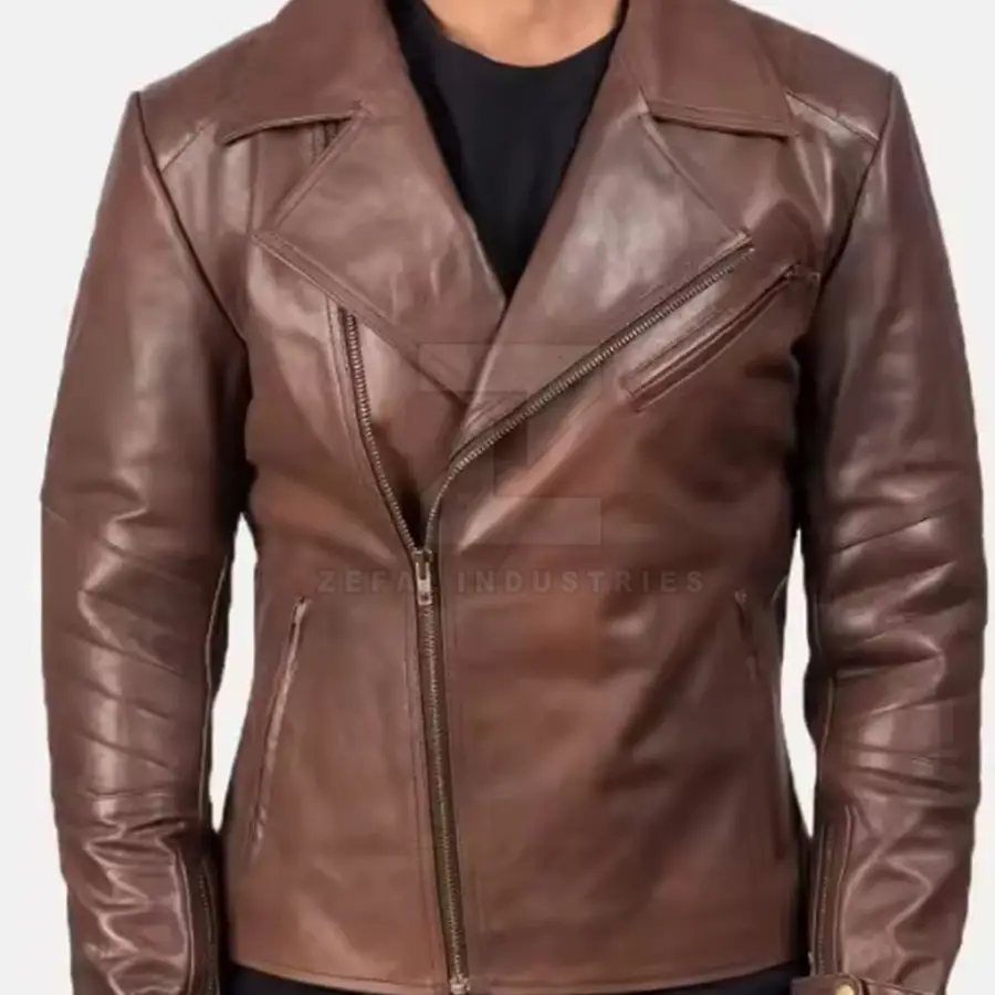 Customized Design Faux Leather Formal Winter Jacket with Front Logo Waterproof & Windproof Pakistan Manufacturer for Men — Zefal Industries product photograph 3 of 6