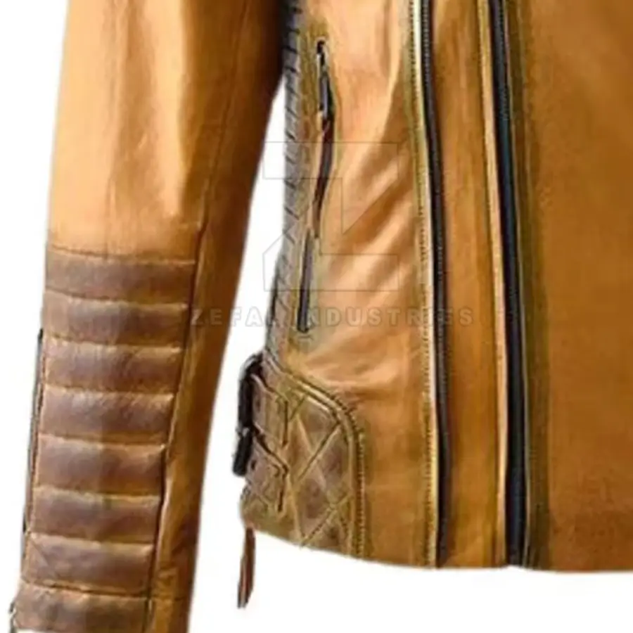 Winter Formal Leather Jacket Pakistan Made Custom Solid Color Waterproof Windproof Front Logo — Zefal Industries product photograph 6 of 6