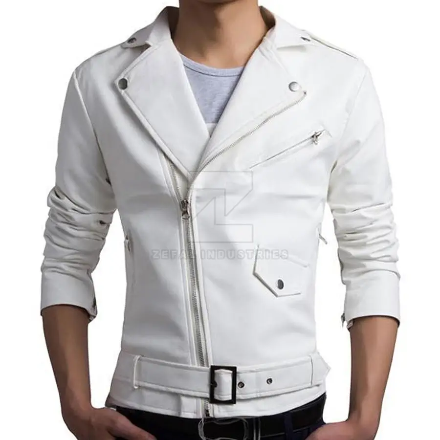 Good Quality Men Winter Jacket Online Sale Motorbike Style Men Faux Leather Jacket Custom Solid Color Leather Jacket — Zefal Industries product photograph 3 of 6