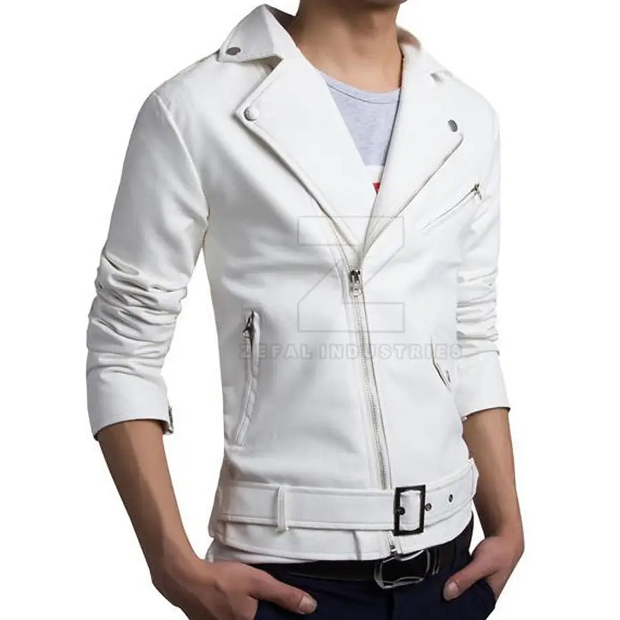 Good Quality Men Winter Jacket Online Sale Motorbike Style Men Faux Leather Jacket Custom Solid Color Leather Jacket — Zefal Industries product photograph 6 of 6