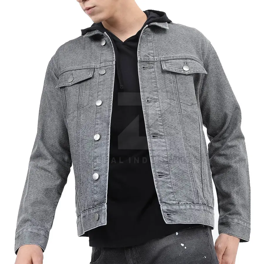 Top Selling Oversized Custom Color 100% Cotton Men Jeans Jacket with Front Logo Latest Design Low Price Winter — real Zefal Industries product photograph