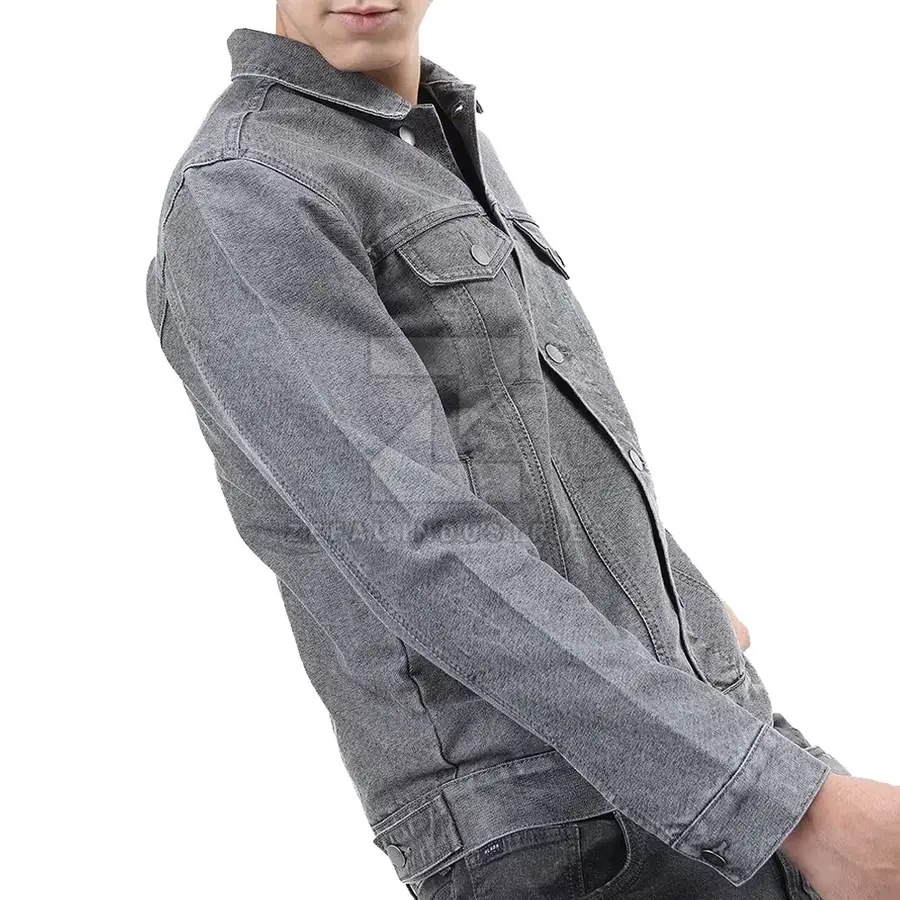 Top Selling Oversized Custom Color 100% Cotton Men Jeans Jacket with Front Logo Latest Design Low Price Winter — Zefal Industries product photograph 3 of 6