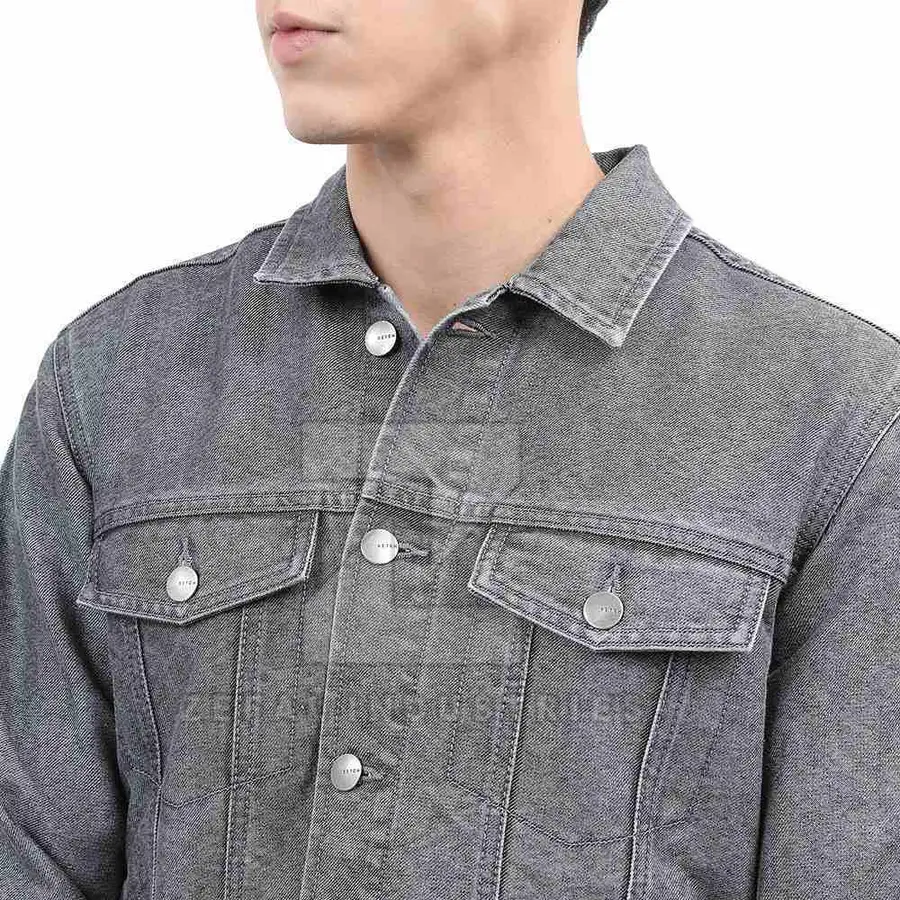 Top Selling Oversized Custom Color 100% Cotton Men Jeans Jacket with Front Logo Latest Design Low Price Winter — Zefal Industries product photograph 6 of 6