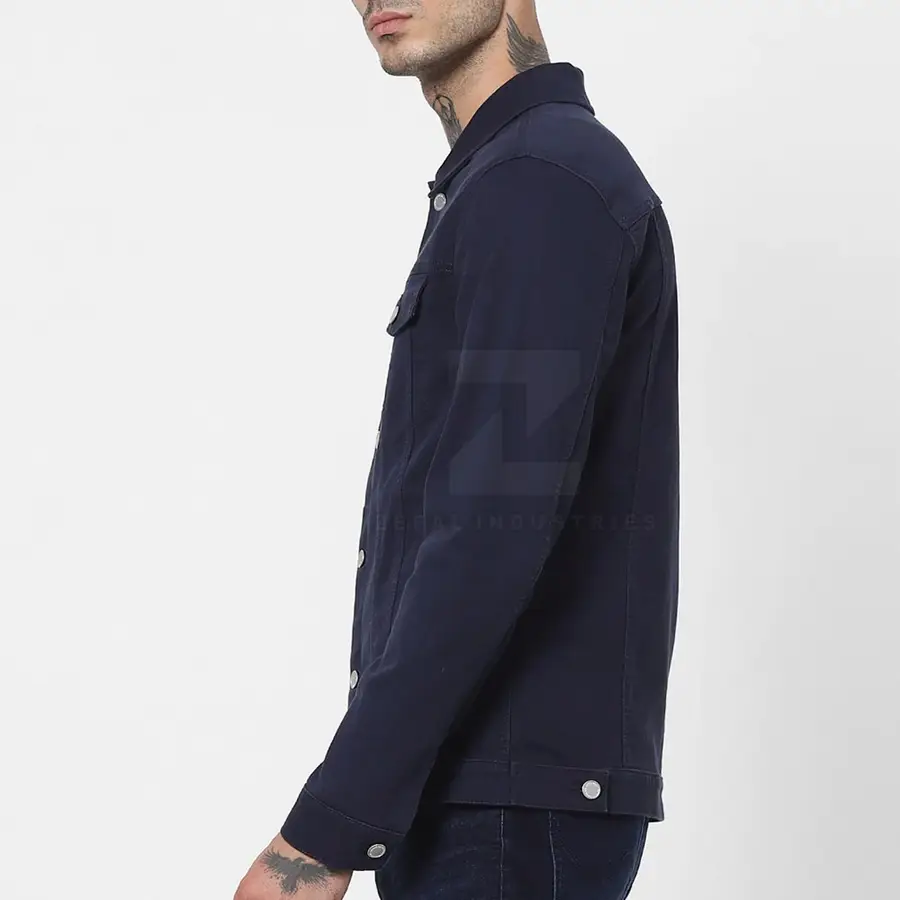 Wholesale Custom Logo Front 100% Cotton Men's Jeans Jacket Breathable Eco-Friendly Lightweight High Quality Casual Outdoor — Zefal Industries product photograph 4 of 6