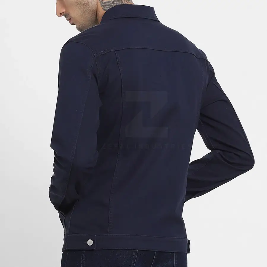 Wholesale Custom Logo Front 100% Cotton Men's Jeans Jacket Breathable Eco-Friendly Lightweight High Quality Casual Outdoor — Zefal Industries product photograph 6 of 6