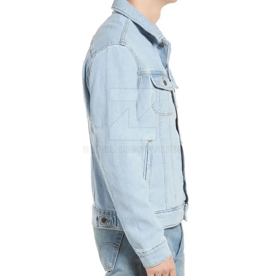 Easy Wear Men's Winter Jeans Jacket High Quality Customized Design Light Weight Comfortable Breathable Eco-Friendly Front Logo — Zefal Industries product photograph 4 of 6