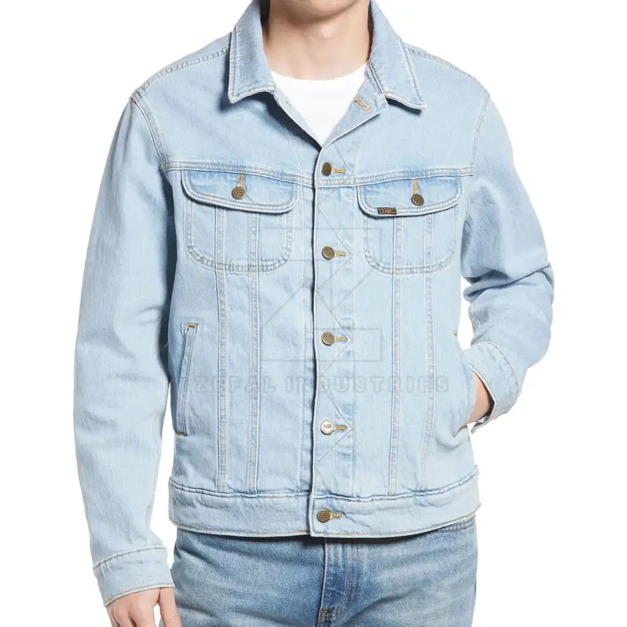 Easy Wear Men's Winter Jeans Jacket High Quality Customized Design Light Weight Comfortable Breathable Eco-Friendly Front Logo — Zefal Industries product photograph 5 of 6