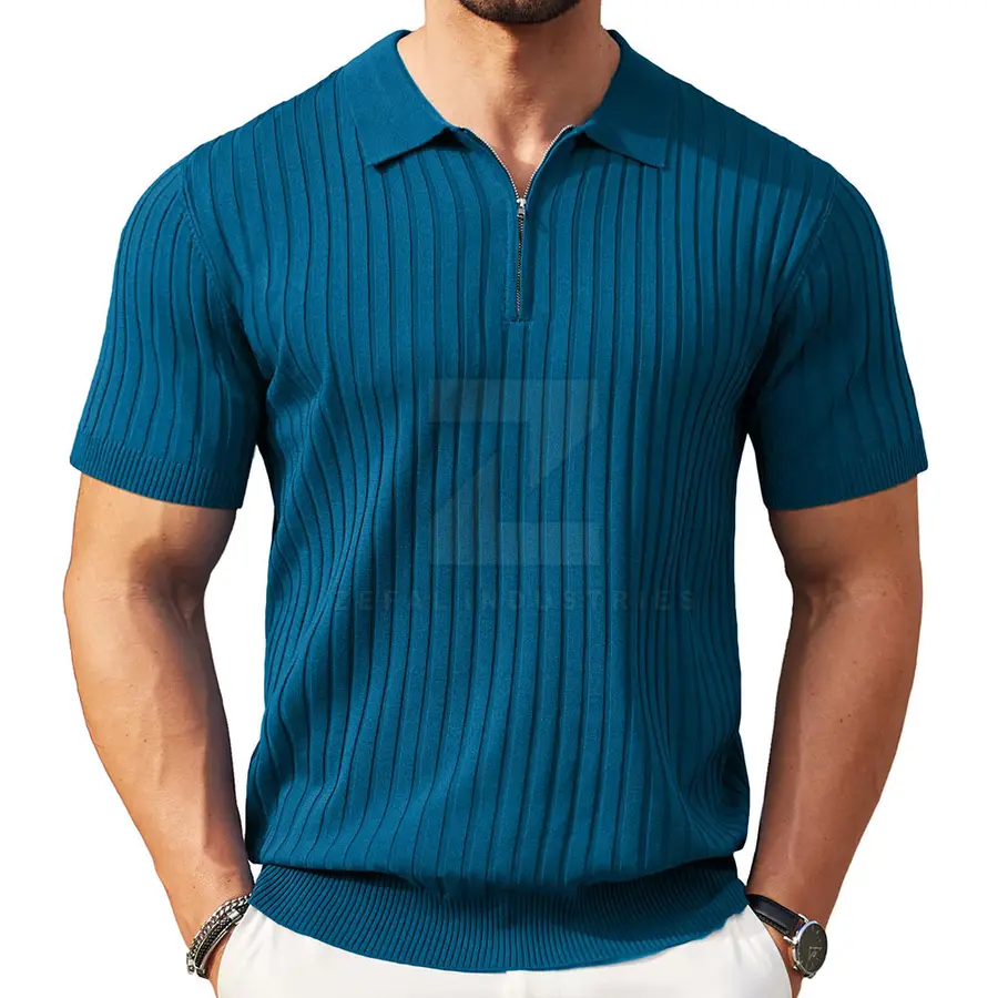 Slim Fit Men's Solid Eco-Friendly 100% Cotton Breathable Wholesale Knitted Short Sleeve Casual for Shirts Premium Quality — real Zefal Industries product photograph