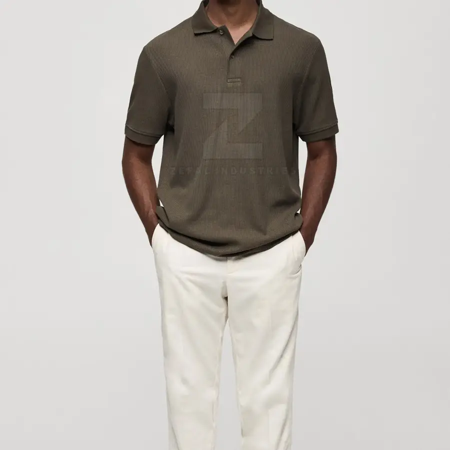 Eco-Friendly 100% Cotton Solid Knitted Men's Short Sleeve Casual Shirts Customized Design High Quality New Style — Zefal Industries product photograph 3 of 6