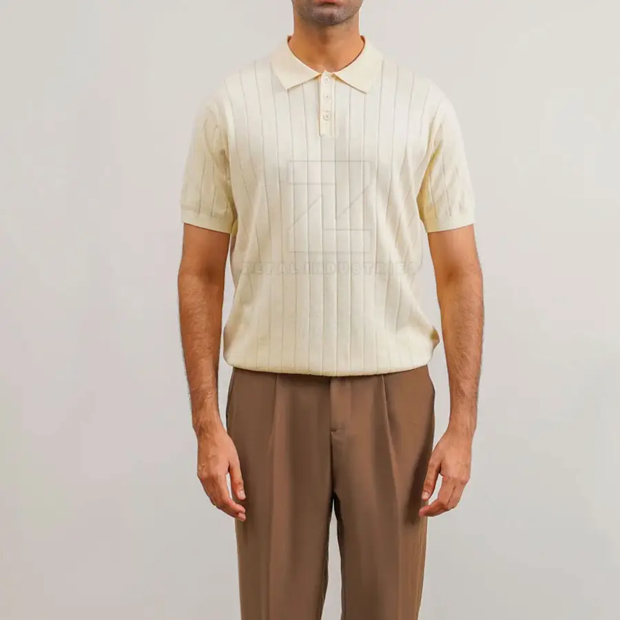Unique Design Wholesale Price Men Casual Knitted Shirts New Arrival Solid Eco-Friendly Quick Dry High Quality 100% Cotton Short — Zefal Industries product photograph 2 of 6