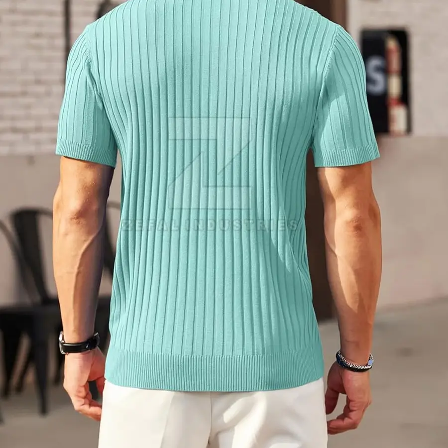 Quick Dry Eco-Friendly Solid Men Knitted for Shirts 100% Cotton Customizable Design High Quality Short Sleeve Casual Wholesale — Zefal Industries product photograph 3 of 6