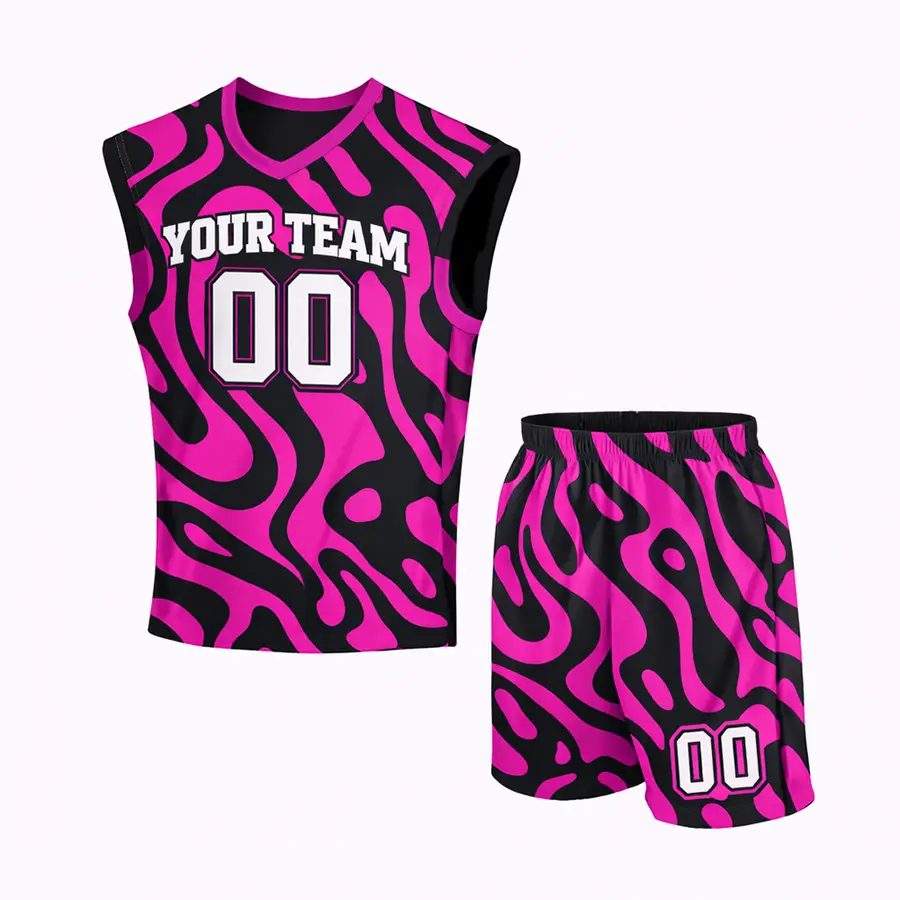 Best Quality 100% Polyester Men's V-Neck Printed Jersey with Shorts Anti-Bacterial Winter Streetswear — Zefal Industries product photograph 3 of 6