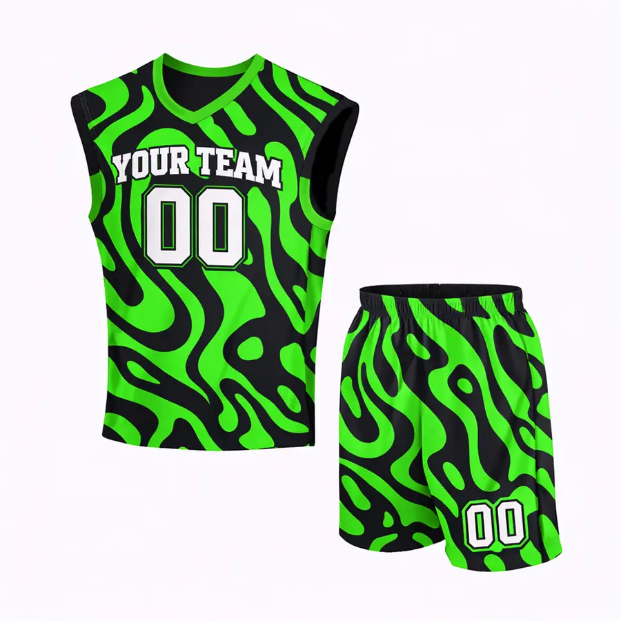 Best Quality 100% Polyester Men's V-Neck Printed Jersey with Shorts Anti-Bacterial Winter Streetswear — Zefal Industries product photograph 6 of 6